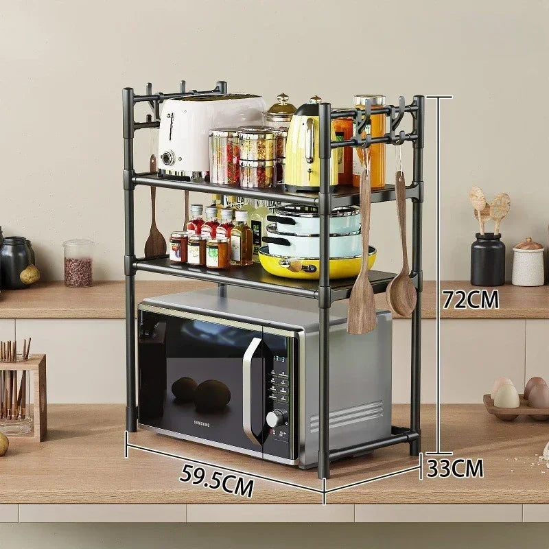 Multi Layer Kitchen Storage Rack Microwave Oven Rack Simple Vertical Storage Rack Kitchen Accessories Countertop Seasoning Rack