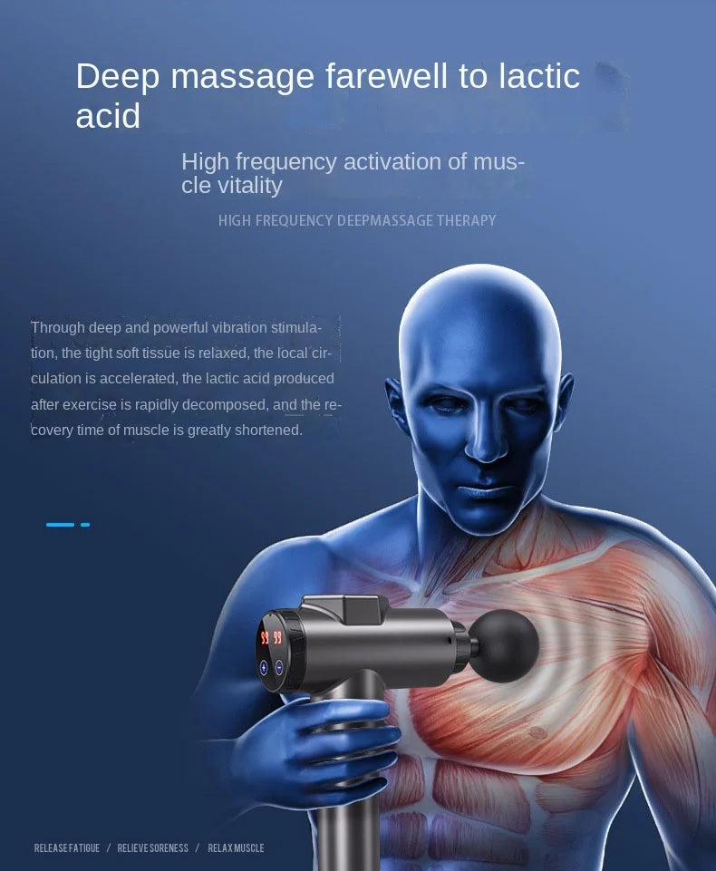 Massage Gun Deep High Frequency Muscle Massage Relaxation Electric Shock LCD Display 99Gear Profession Fascia Gun