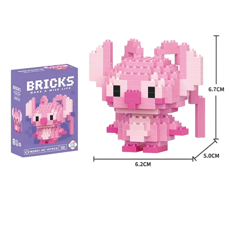 Disney LiLo Stitch Toys Building Blocks  Pikechu lega Anime Cartoon Character Model Building Blocks Toy for children Gift