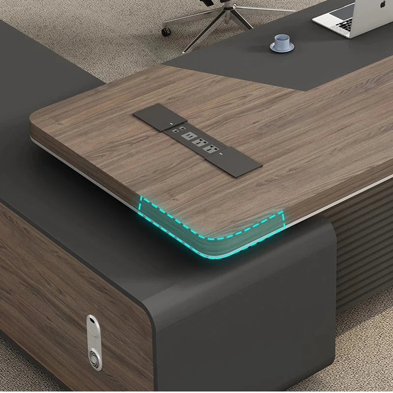 L Shaped Room Desks Computer Commercial Designer Cabinet Table Decoration Chairs Fancy Storage Beistelltisch Furniture