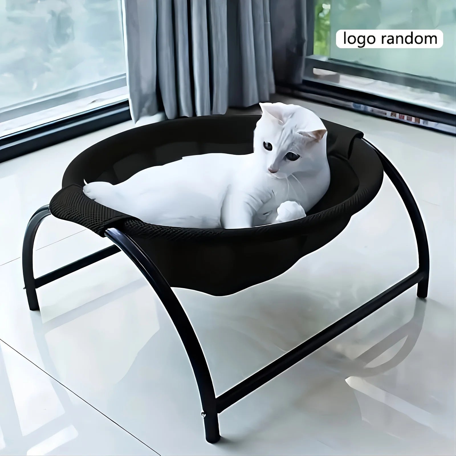 Cat Bed Stable Structure Detachable Excellent Breathability Easy Assembly Indoors Outdoors Free-Standing Sleeping Pet Hammock