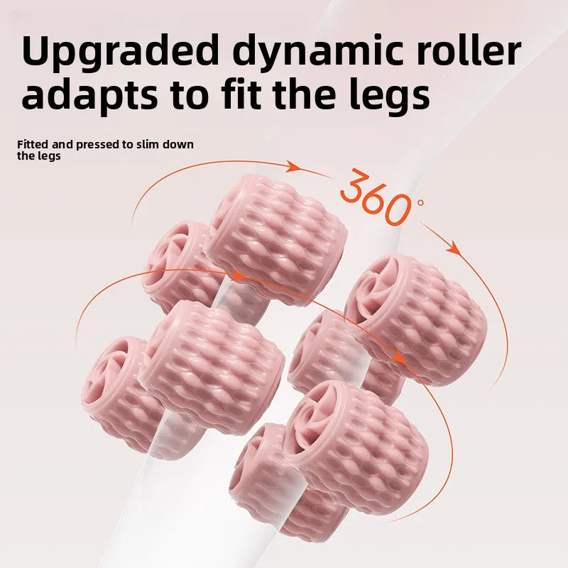 8-wheel multi-functional leg massager ring leg roller thigh calf muscle relaxation lazy neck leg full body massager