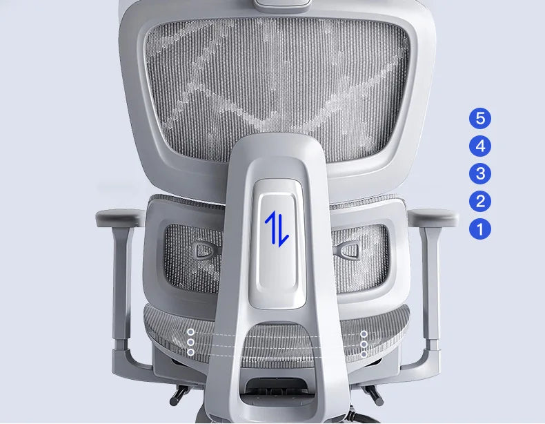 Ergonomic Computer Chair, Reclining Office Swivel Chair, Aluminum Alloy Legs Four-Level Gas Rod