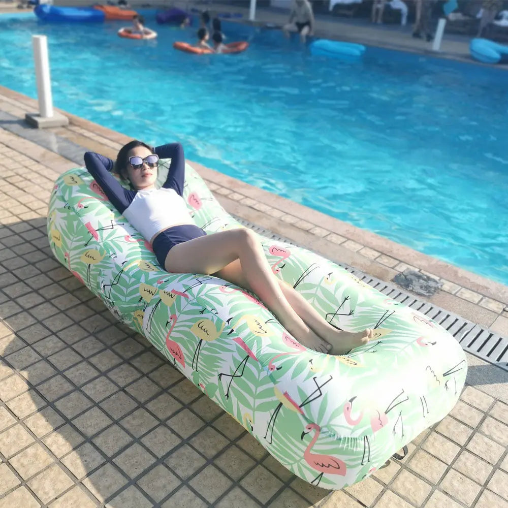 Lazy Inflatable Sofa Outdoor Portable Automatic Fast Inflatable Bed Camping Picnic Air Cushion Bed Anti-rollover