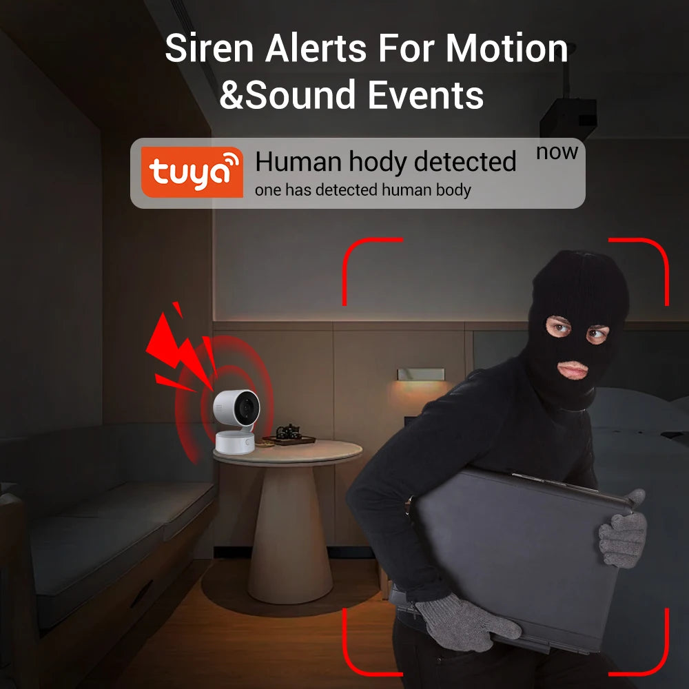 PEGATAH Tuya 5MP One-touch Call Indoor Baby Monitor WiFi PTZ Camera Auto Tracking Color Night Vision IP CCTV Surveillance Camera