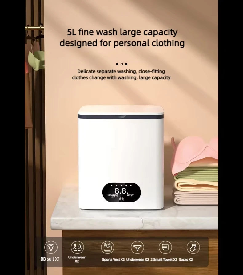 Blue-Purple Antibacterial Mini Washing Machine for Socks Underwear Towels Baby Clothing Small Pieces of Laundry Compact Washer