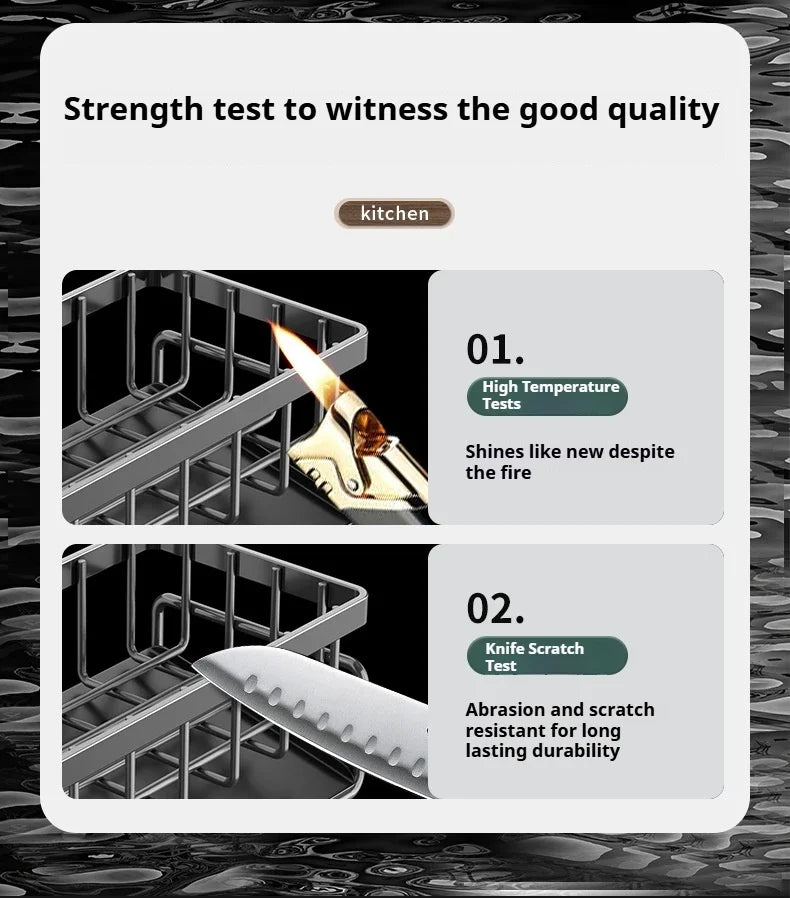 Carbon steel Kitchen Shelf Rag Storage Drainage Shelf Storage Rack Home Spice Sink Drainage dish drying rack Kitchen Accessories