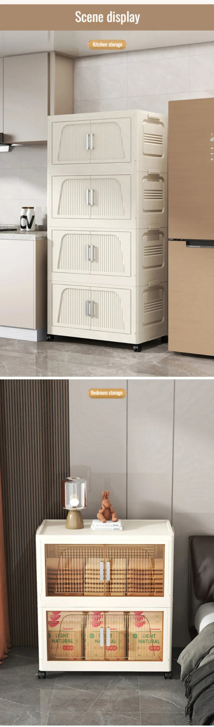 Multifunctional Foldable Storage Cabinet Children's Closet Large Capacity Space Closet Organizer Living Room Sundries Cabinet