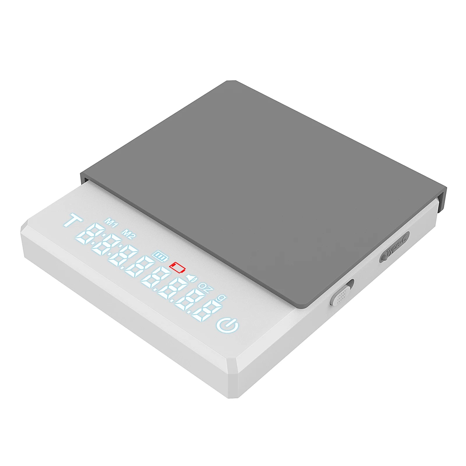 IKAPE Mini Coffee Scale with Timer Rechargeable Espresso Scale With Gravity Sensing 2kg/0.1g Accurate for Espresso&Pour-Over