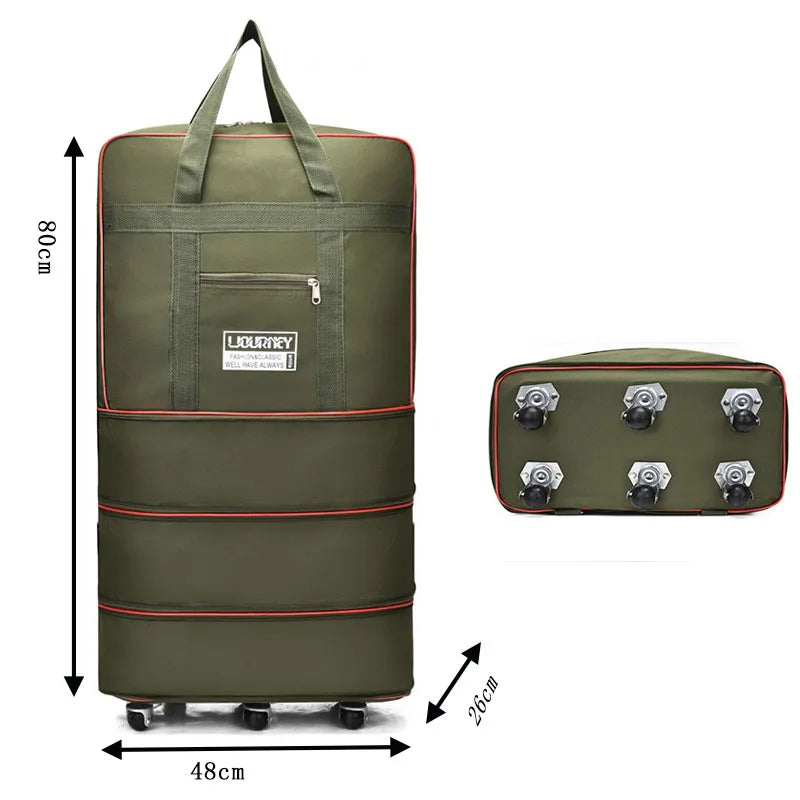 Folding travel bag, luggage compartment,swivel wheel storage box,large capacity telescopic luggage bag,overnight bag