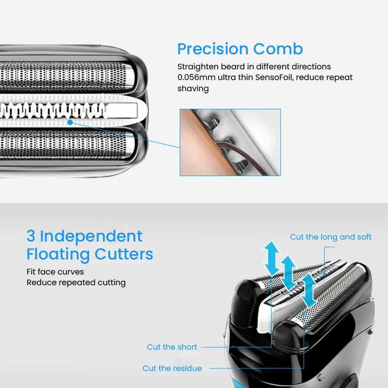 Braun Electric Shaver 3 Series ProSkin 3040S 3010S Reciprocating Shaver For Men Shaving Machine With Trimmer 100-240v