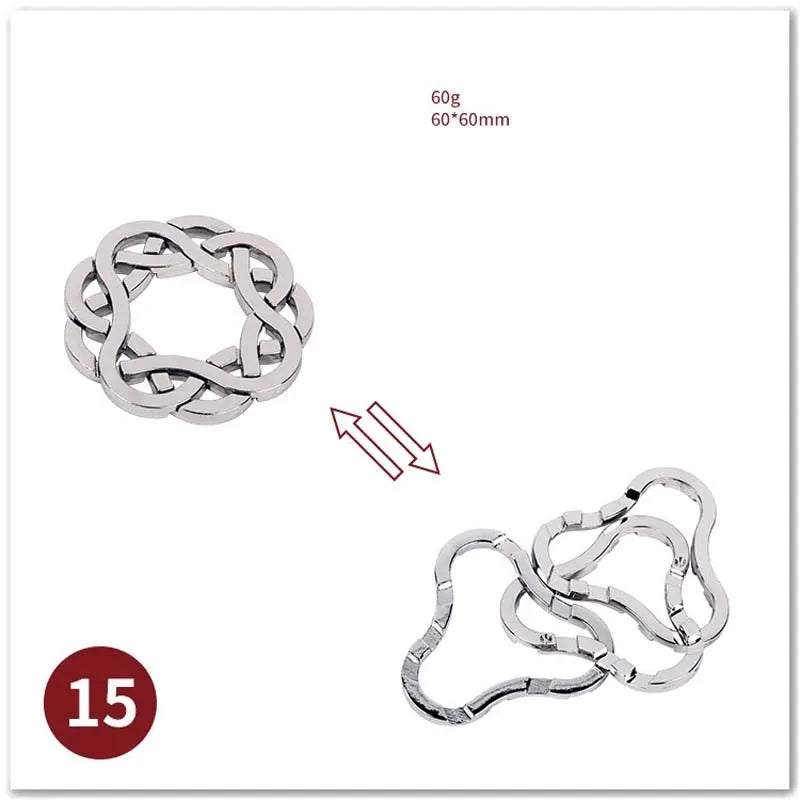 Classic IQ Metal Brain Magic Baffling Puzzles Game Toys for Children Adults Funny Gifts