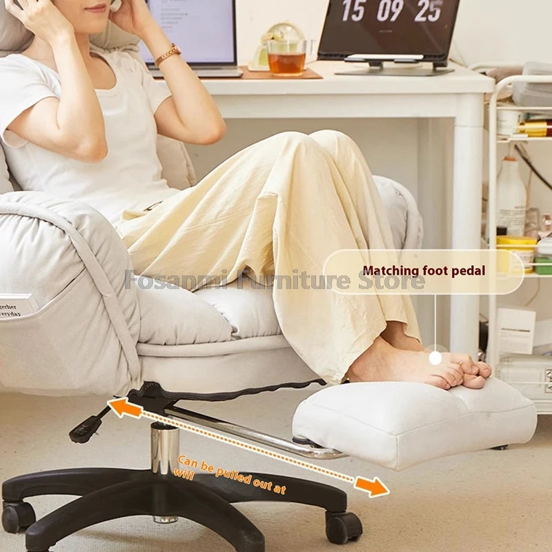 High-Back Gaming Recliner Chair Home Office Comfort Soft Desk Chair Ergonomic Wide Seat Computer Chairs with Adjustable Armrests