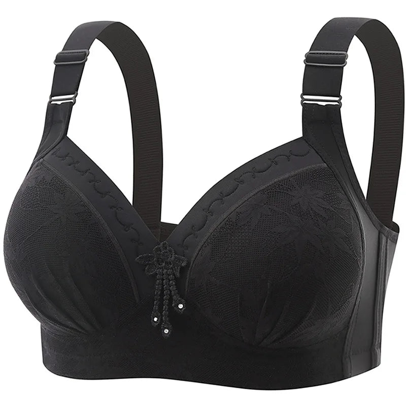 New Lace Printed Oversized Pregnant Women's Breastfeeding Underwear Comfortable Without Steel Ring Gathering Anti Sagging Bra