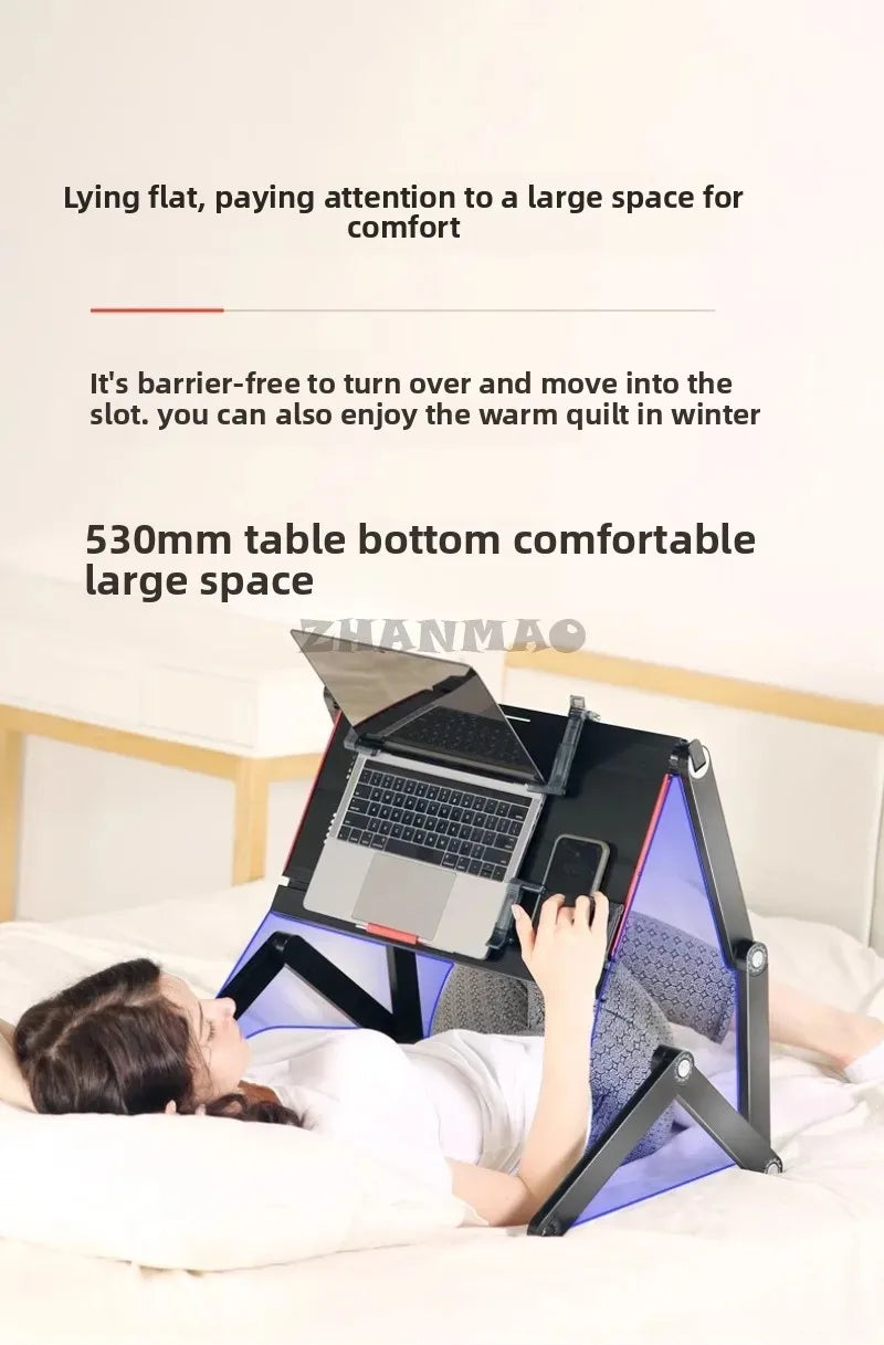 Lying Flat on The Bed, Laptop Desk, Foldable Tablet Stand, Adjustable and Movable, Writing Desk for Lying Down Desk Table
