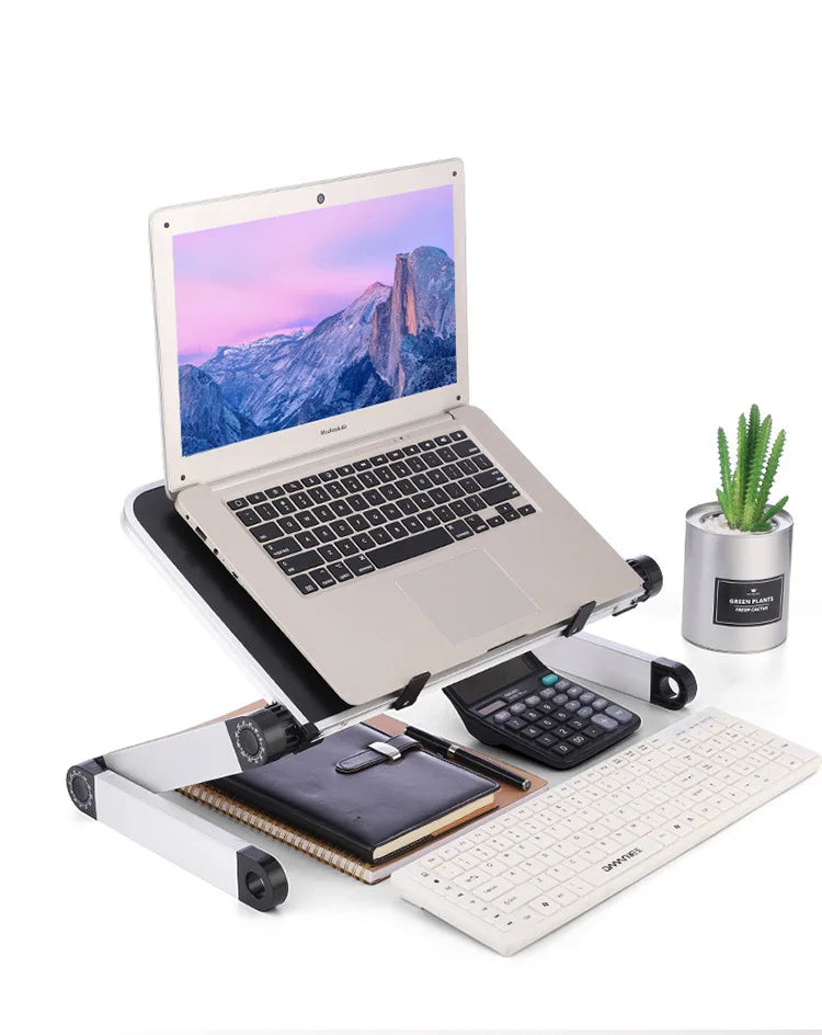 Adjustable Folding Laptop Desk Portable for Bed Table Notebook Cooler Fan Stand Multifunctional Computer Table Lap Office Desk