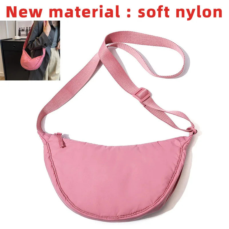 Simple Design Women's Messenger Bag Fashion Ladies Nylon Hobos Small Shoulder Bags Vintage Female Girls Purse Cloth Handbags