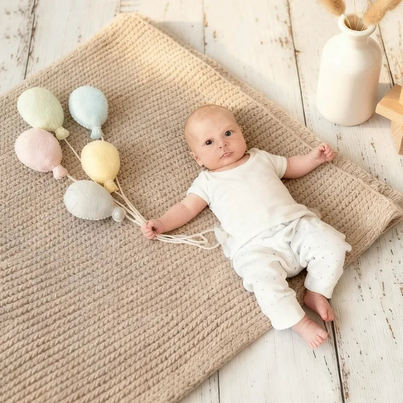 Newborn Photography Props Set with 3 Clouds and 5 Balloons, Soft Cute Photo Shoot Accessories for Baby Studio Photos Shooting
