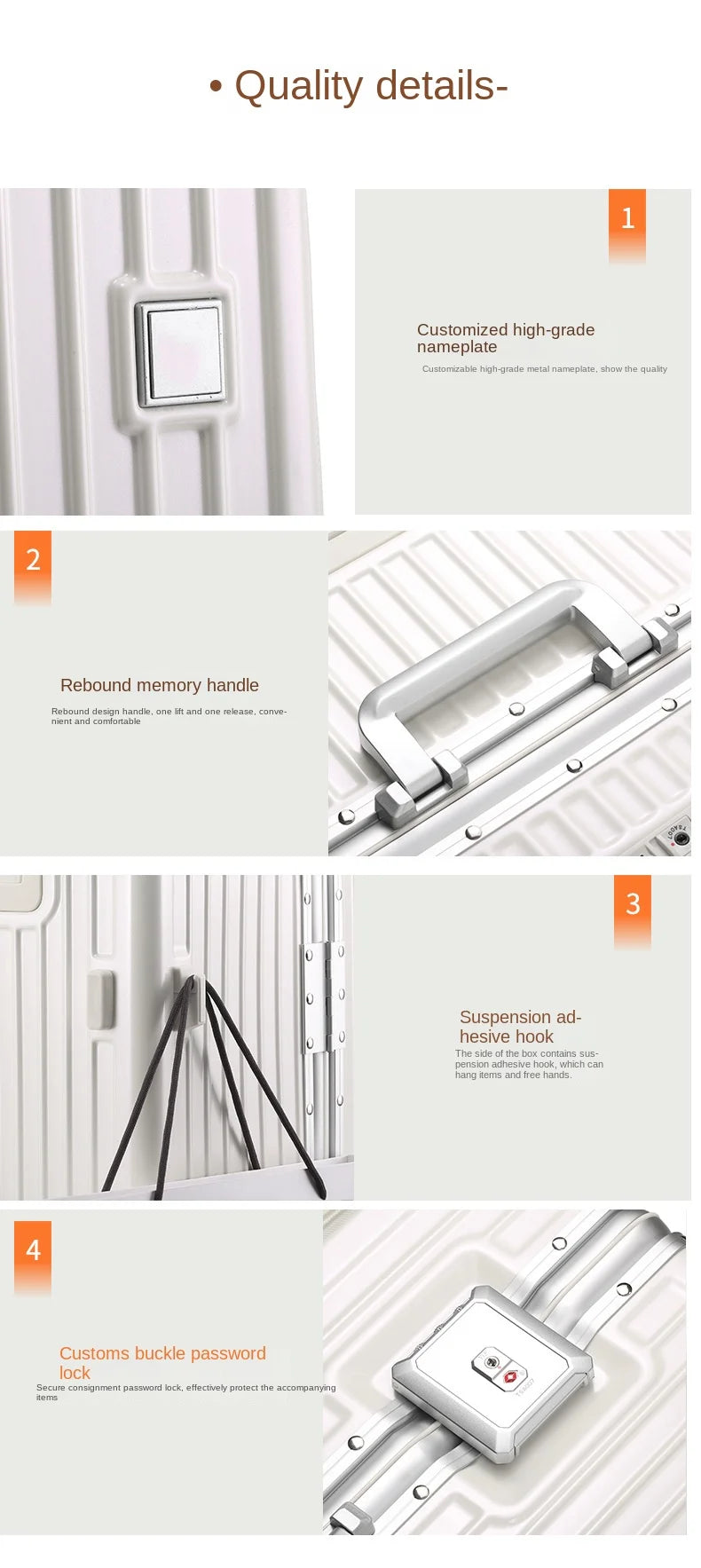 26/28/32 Inch Large Capacity Travel Suitcase Rolling Luggage Aluminum frame Suitcase Trolley Case with Cup Holder Travel Case