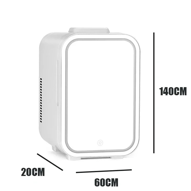 10L Refrigerator Vanity Mirror 2-in-1 Large Capacity Portable Dresser Vanity Mirror Car Bedroom Mini Small Refrigerator
