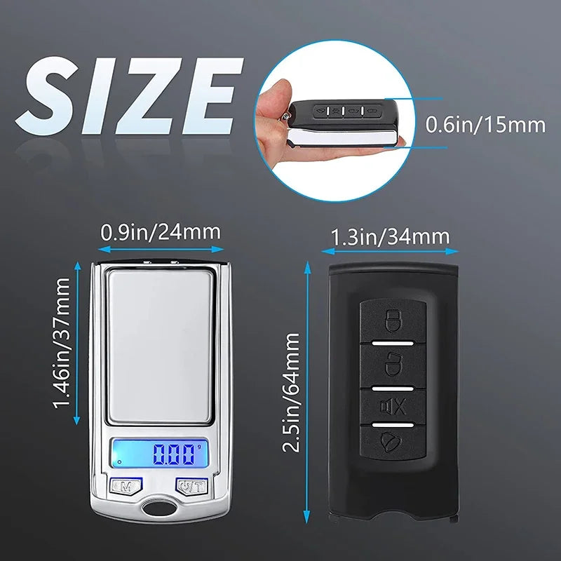 100g/200g 0.01g for Gold Sterling Jewelry Gram Balance Weight Electronic Scales Car Key Appearance Scale Digital Pocket Scales