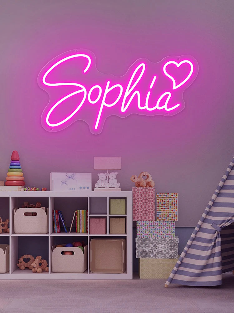 Custom Neon Sign Led Name Light for Kids Name Custom Signs Teenage Gift Led Neon Sign for Wall Decor Bedroom Decor Personalized