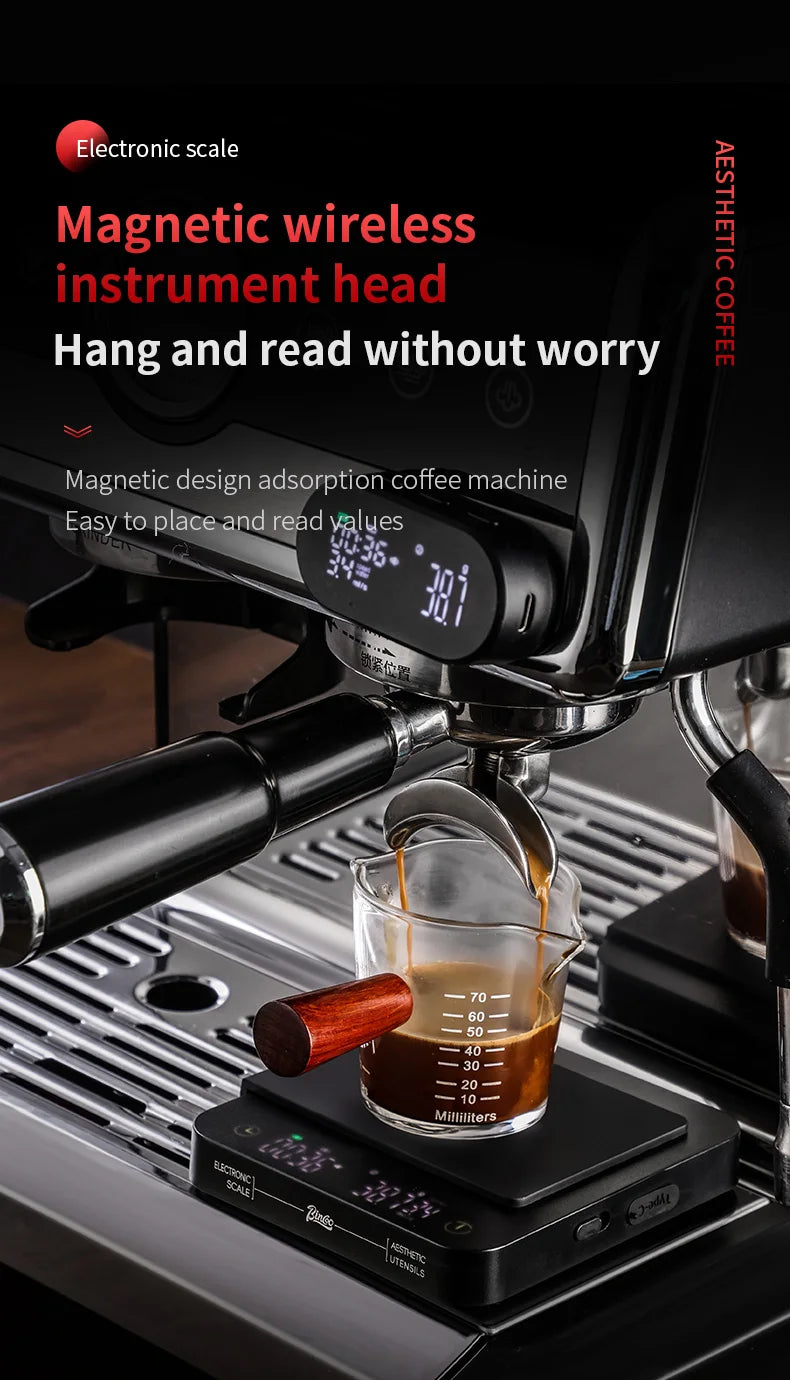 Bincoo Professional Coffee Scale Electronic Scale Coffee Powder Weighing Accurate Weight 0.1g Split Screen Display Barista Tool