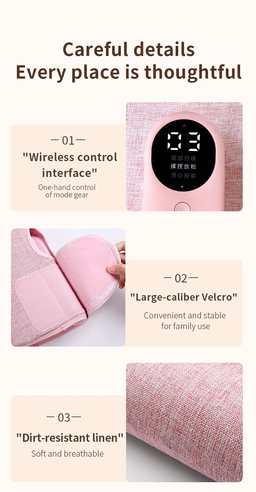 Electric Heated Calf Massager Wireless Air Pressure Leg Massager Hot Compress Calf Massage Machine Promote Blood Circulation