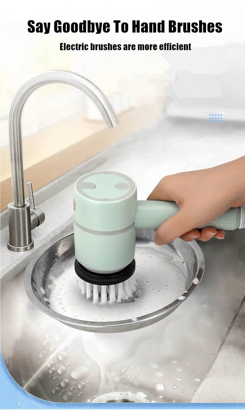 2025 Multi Functional Wireles Electric Cleaning Brush Household Toilet Cleaning Tool Handheld Kitchen Cleaning Brush