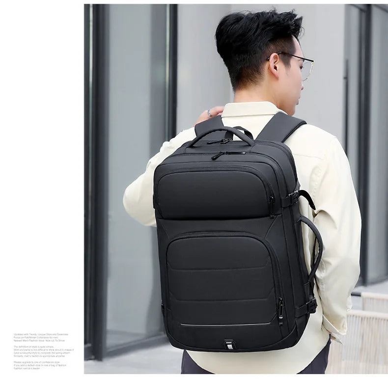 Expandable Men‘s 17 Inch Laptop Backpacks Waterproof Notebook Bag USB Schoolbag Sports Travel School Bag Pack Backpack For Male