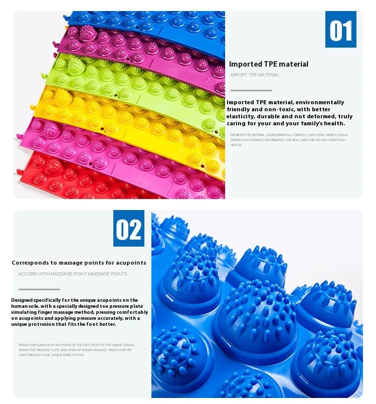 Reflexology Foot Massage Pad Cushion Pillow Yoga Spike Mat Anti-stress Blood Circulation Plate Mat Massager Toe Pressure Plate