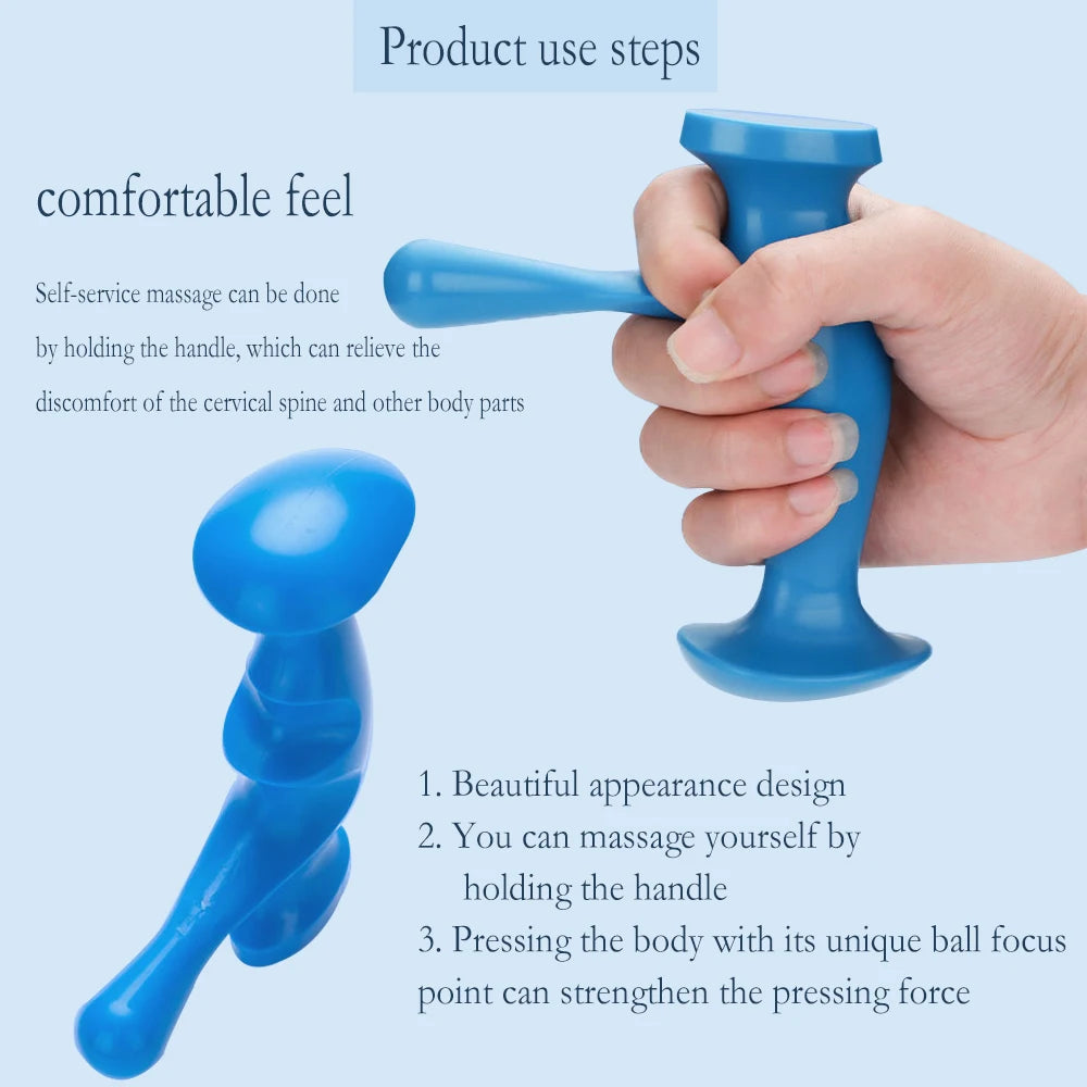 T-shaped Massager Thumb Finger Pressure Press Trigger Point Manual Deep Physiotherapy Massage Tools Full Body Muscle Relax Stick