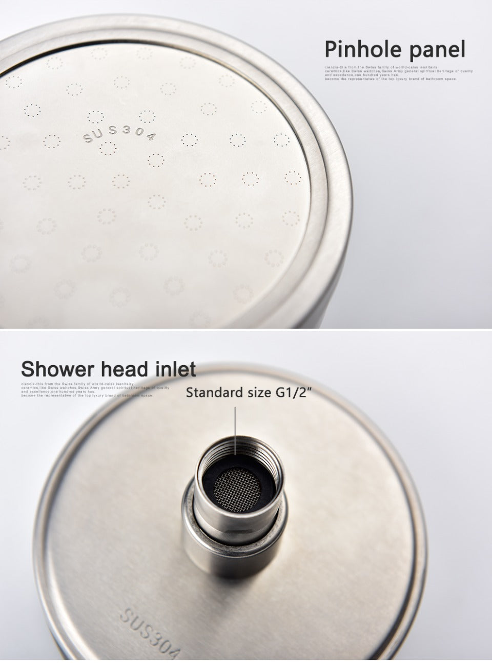 Rain Shower Head Boosting High Pressure High Flow Stainless Steel Rainfall Shower Head Adjustable Angles Bathroom Shower