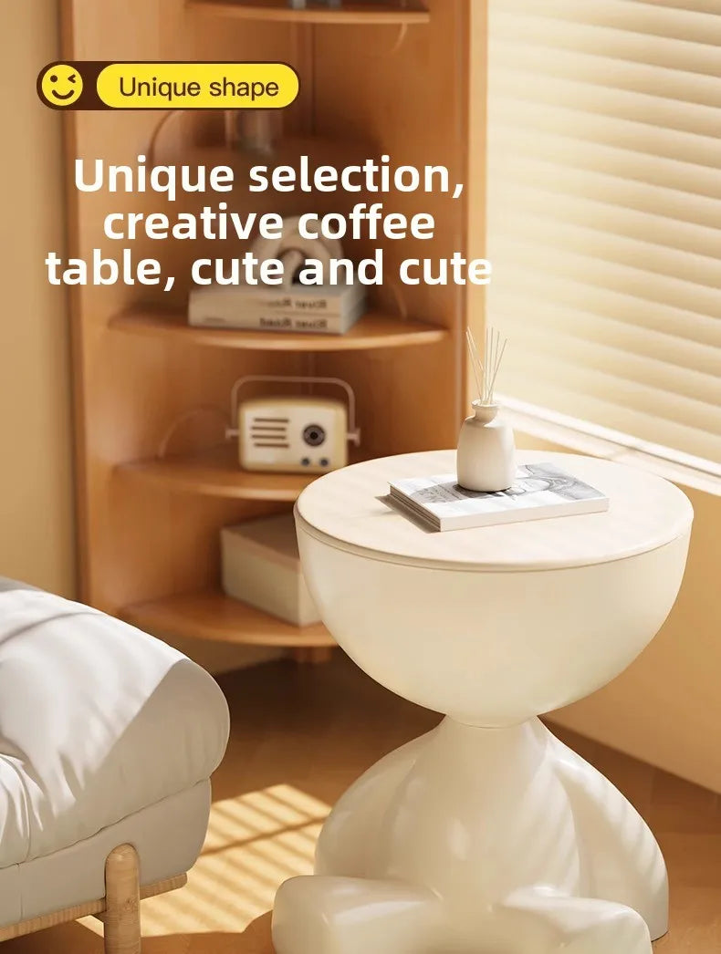 37*41cm Creative Bedside Table Home Sofa Side Shelf Bedroom Balcony Movable Mini Bear Table Coffee Table