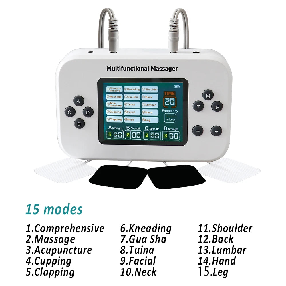 30 Levels 15 Modes Electric Tens Relax Muscle Stimulator EMS Acupuncture Body Facial Massager Digital Therapy Slimming Machine