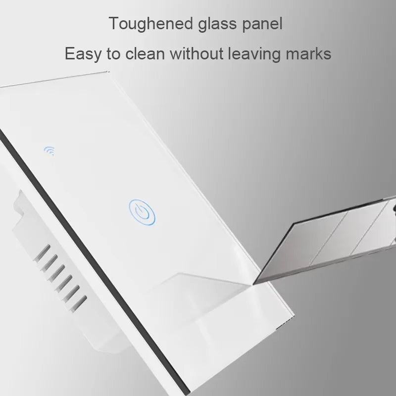WiFi&Buletooth US Standard Touch Panel Switch Smart Switch Panel 1/2/3/4 Way Works With Tuya Compatible with Google Home
