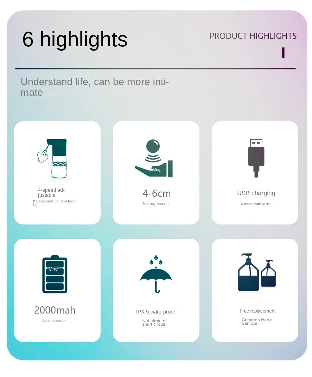 Automatic Foaming Soap Dispenser,4-Level Adjustable Foam ,650ML/22oz Touchless Hand & Dish Soap Dispenser for Office,Hotel, Home