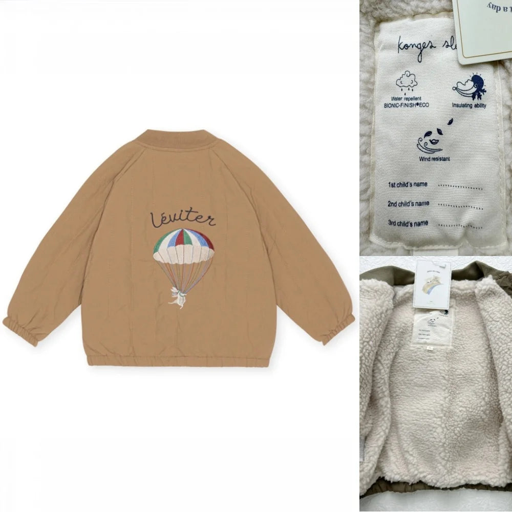 2025 KS Winter Baby Boys Cartoon Lambswool Jackets Kids Cotton Clothes Girls Jackets Outerwear Coats Boys Flight Suit Jackets