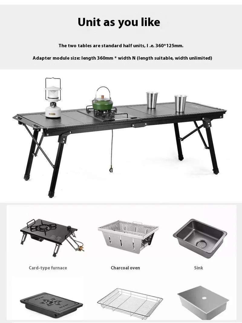Folding IGT table 5 Unit Lightweight table Backpack roll table Expand adjustable leg desk Desktop burner bbq table