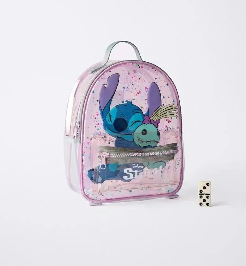 New Disney cartoon Stitch sequin Backpack bag Kindergarten school bag lady girls ball birthday gift