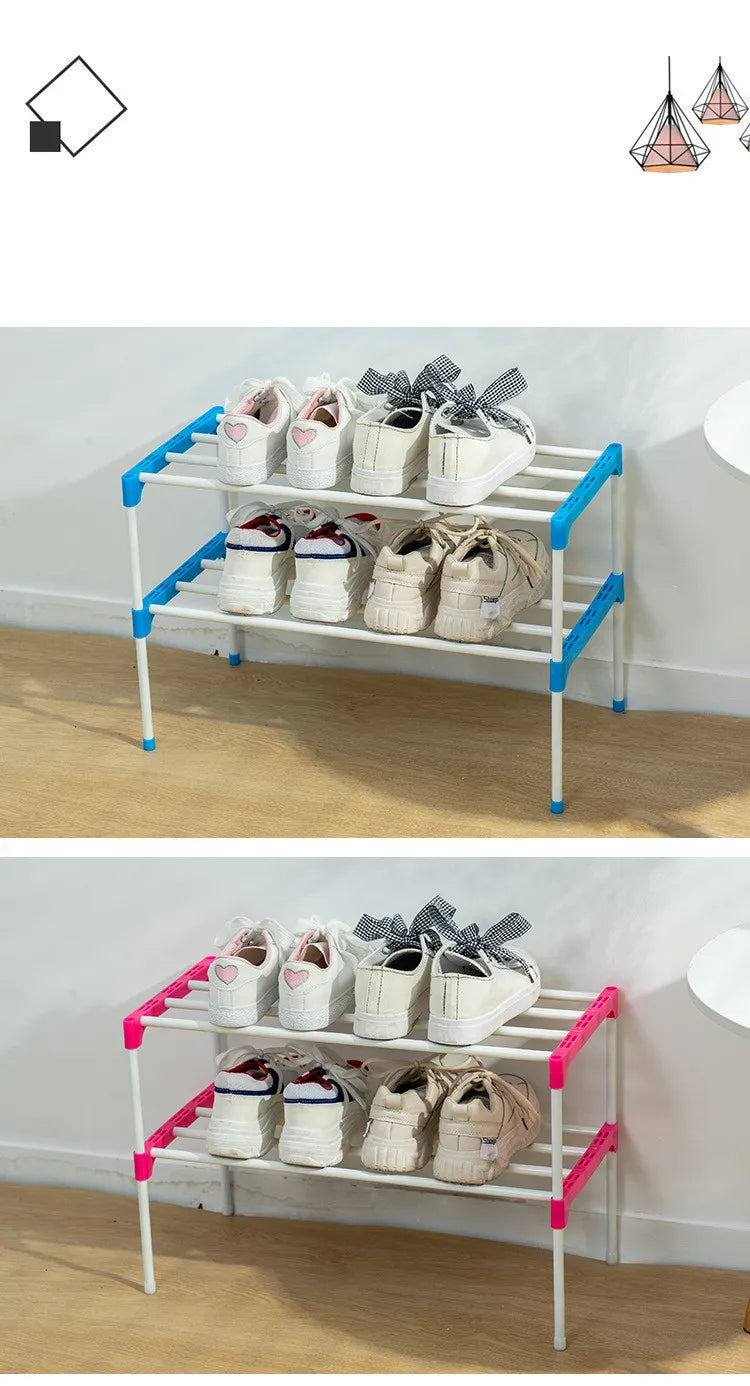 2 Layers Household Dustproof Shoe Cabinet Thickened Durable Living Room Slippers Boots Shoes Storage Rack Simple Assembly
