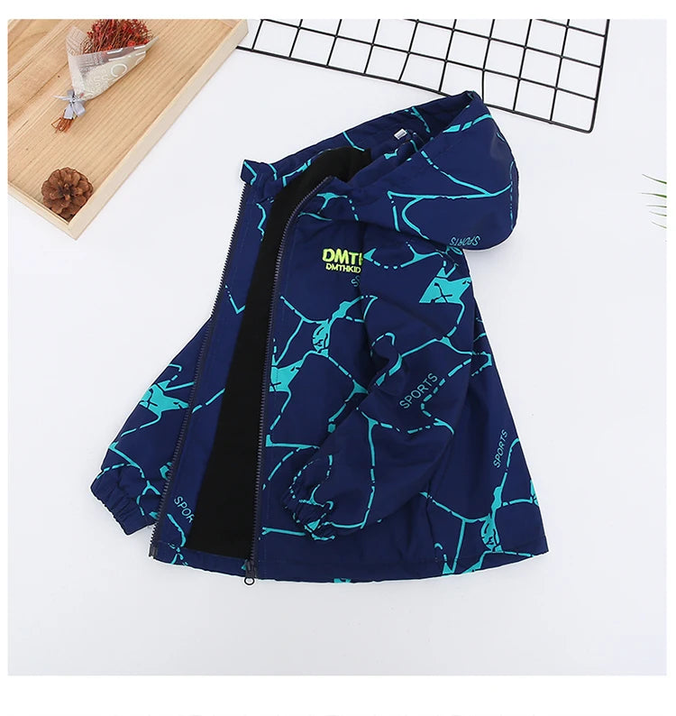 Autumn Children's Clothes Double-sided Wear Jacket Fleece Coat Boy Waterproof Windproof Children Outerwear Sport Jacket For Boys