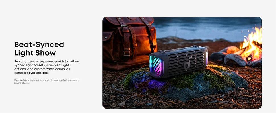 Soundcore Boom 3i by Anker Rugged Outdoor Speakers IP68 Waterproof Floating Playback Saltwater-Resistant BassUp 2.0 16H Playtime