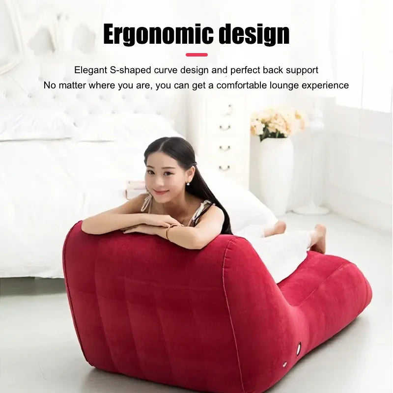 Outdoor Camping Folding Air Chair - Reclining Massage Chair | Indoor Double Inflatable Sofa Bed with Electric Pump