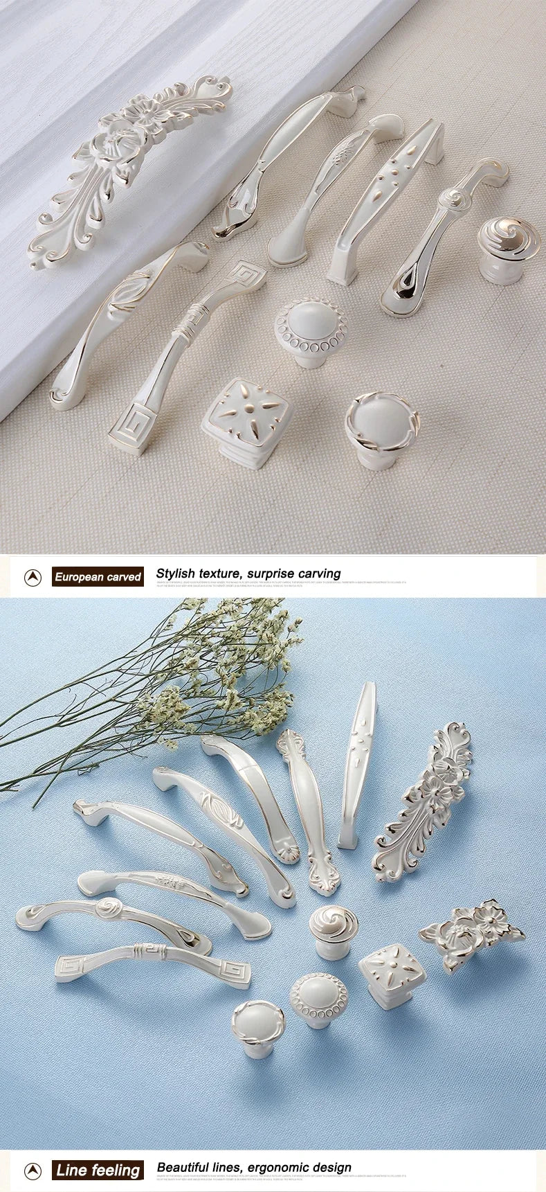 YM White Dressers Handle Kitchen Item Drawer Closet Wardrobe Gold Handle Cabinet Storage Door Cabinet Invisible Door Pulls Konb