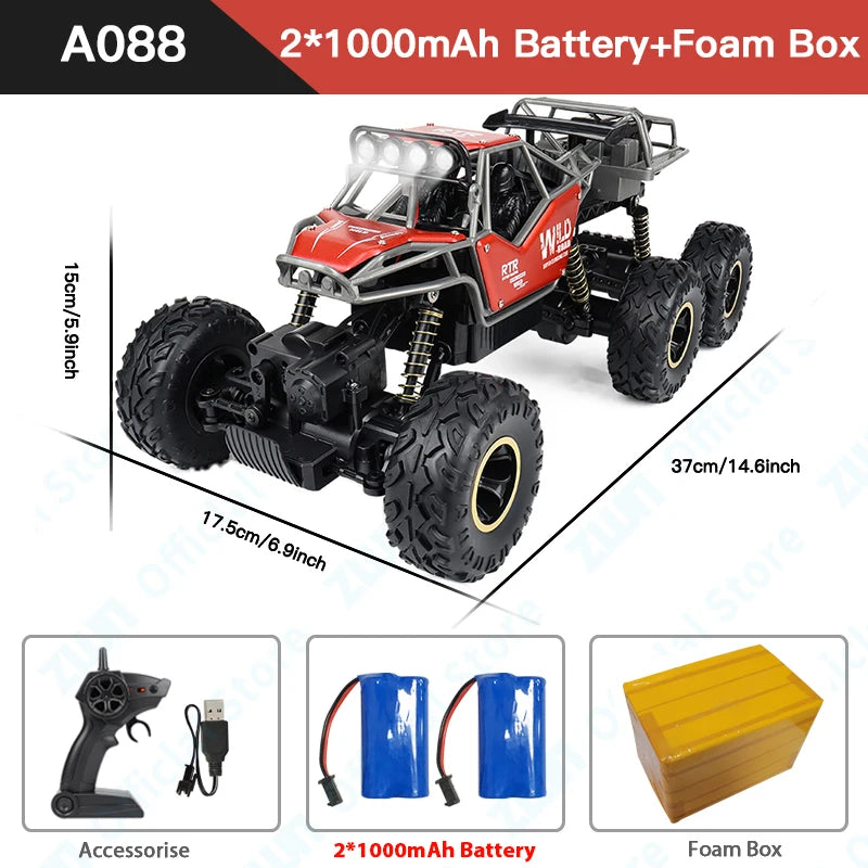 ZWN 1:12 RC Car With Lighting And Rechargeable 2.4G Radio Remote Control Alloy Buggy Off-Road Trucks Boys Toys for Children