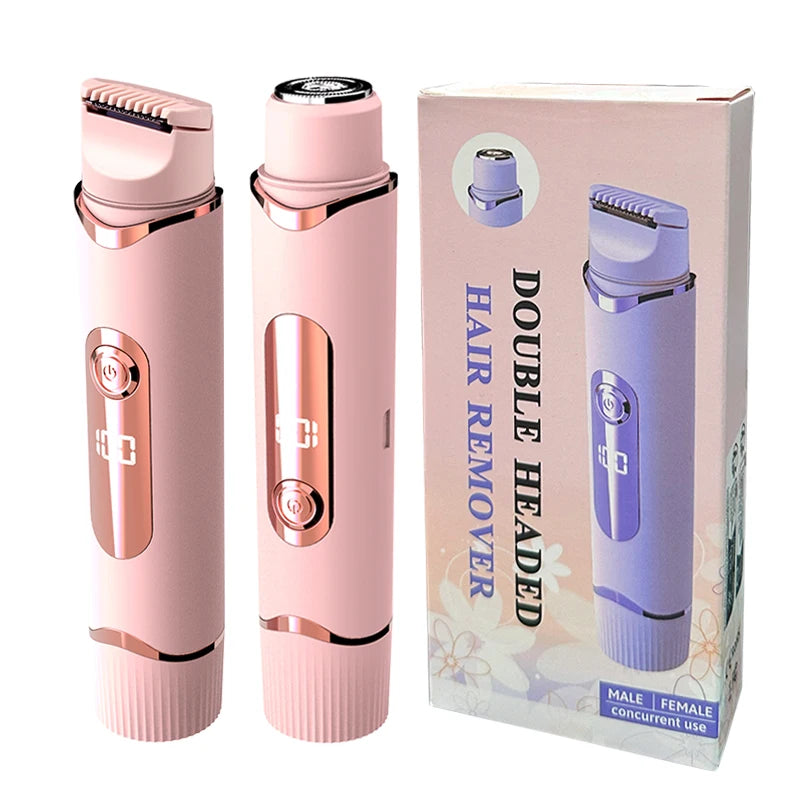 2 IN 1 Lady Electric Shaver Double Head Dual Purpose  Electric Razor & Hair Trimmer For Female Underarm Leg Bikini Hair Remover