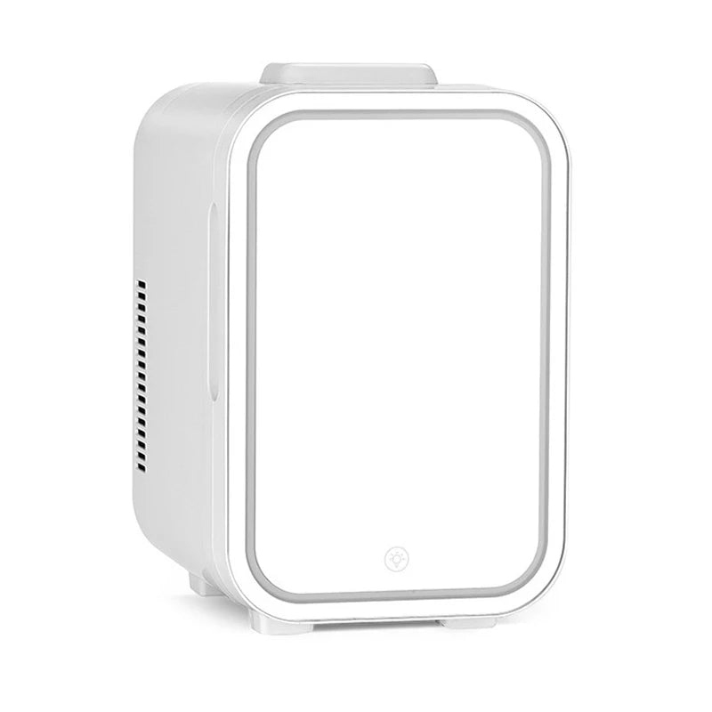 10L Refrigerator Vanity Mirror 2-in-1 Large Capacity Portable Dresser Vanity Mirror Car Bedroom Mini Small Refrigerator