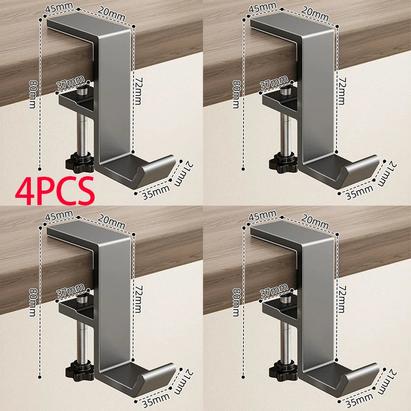 1pcs Punch-free Desk Hook Adjustable Desk Edge Hook Multi - Functional Gaming Headset Hanging Hook Home Office Organizer