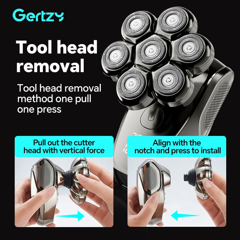 USB charging electric men's shaver standalone, hair clipper, seven blade head can be used as a bald head machine